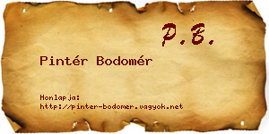 Pintér Bodomér névjegykártya